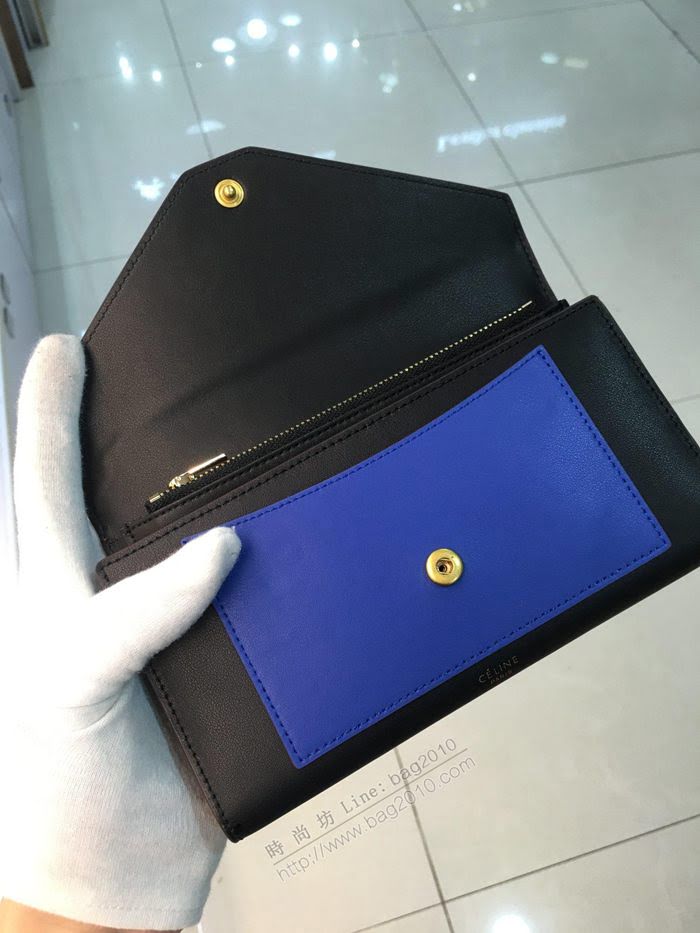 CELINE女包 pocket信封錢包 0136 小牛皮 多功能長錢包 賽琳長款拼色女錢包  sl2059
